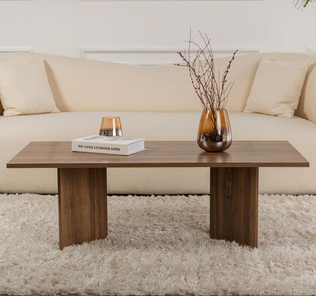 Rechthoekige Salontafel Siban Walnoothout look - 119x60 cm
