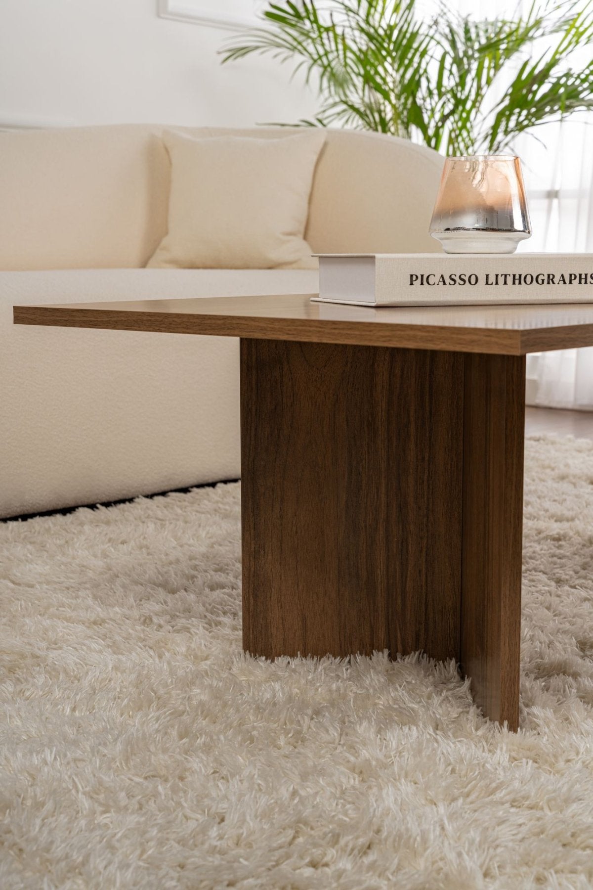 Rechthoekige Salontafel Siban Walnoothout look - 119x60 cm