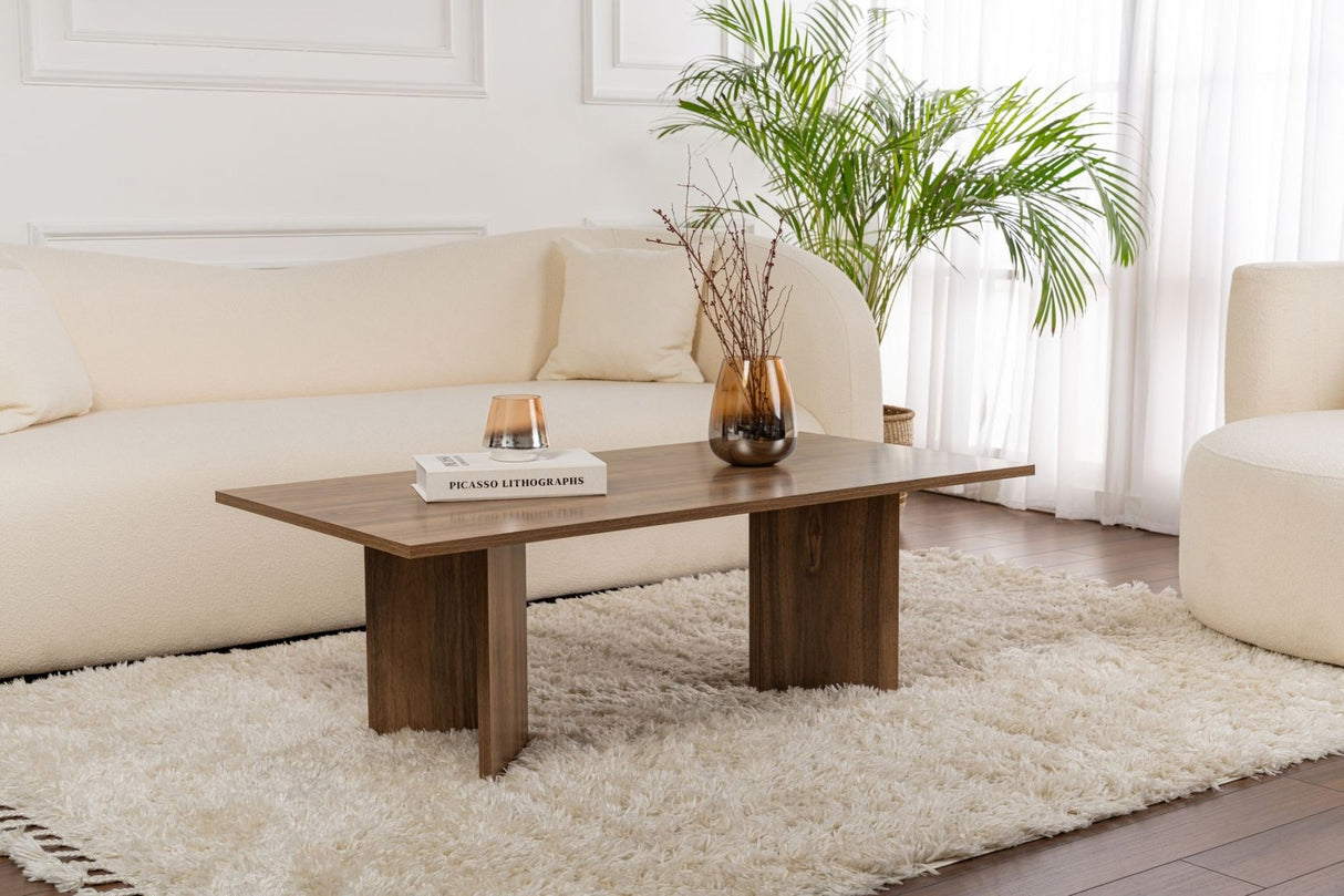 Rechthoekige Salontafel Siban Walnoothout look - 119x60 cm