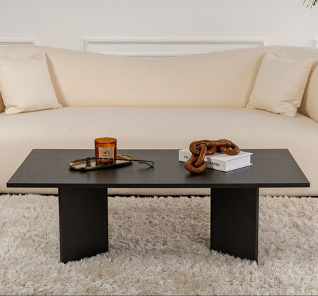 Rechthoekige Salontafel Siban Zwart houtlook - 119x60 cm