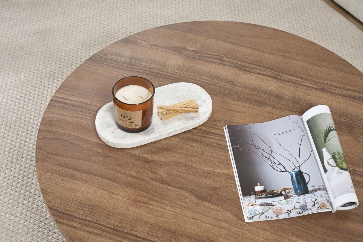 Ronde salontafel Dakota walnoot melamine 90x90x40 cm