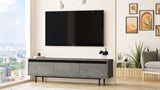 TV Møbel Maya Sølv Sort Melamin 160x45,2x35,5 cm