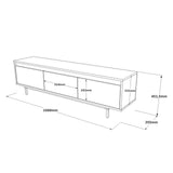 TV Møbel Maya Sølv Sort Melamin 160x45,2x35,5 cm