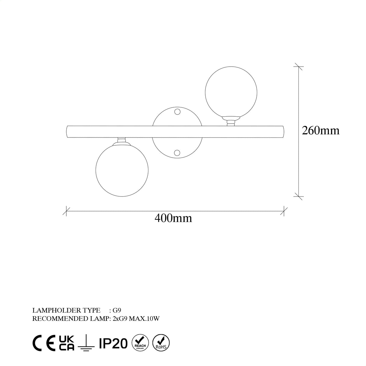 Wandlamp Goud Glas Helios