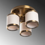 Loftlampe Bronze Farvet Stof Frost 