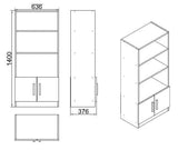 Reol Aventur Valnød Antracit Melamin 63,6x140x37,6 cm
