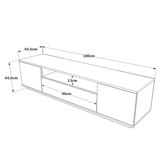 TV Meubels - TV Meubel Vesper Atlantisch Dennenhout Antraciet Melamine 180x44,6x44,5 cm - Dimehouse