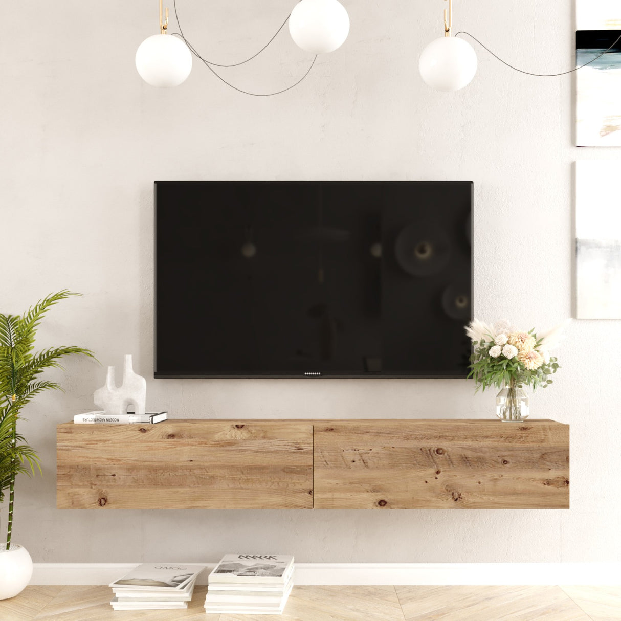 Tv-møbler Torino Atlantic Fyrtræ Melamin 180x29,6x31,6 cm
