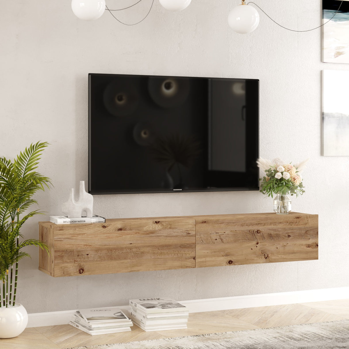Tv-møbler Torino Atlantic Fyrtræ Melamin 180x29,6x31,6 cm