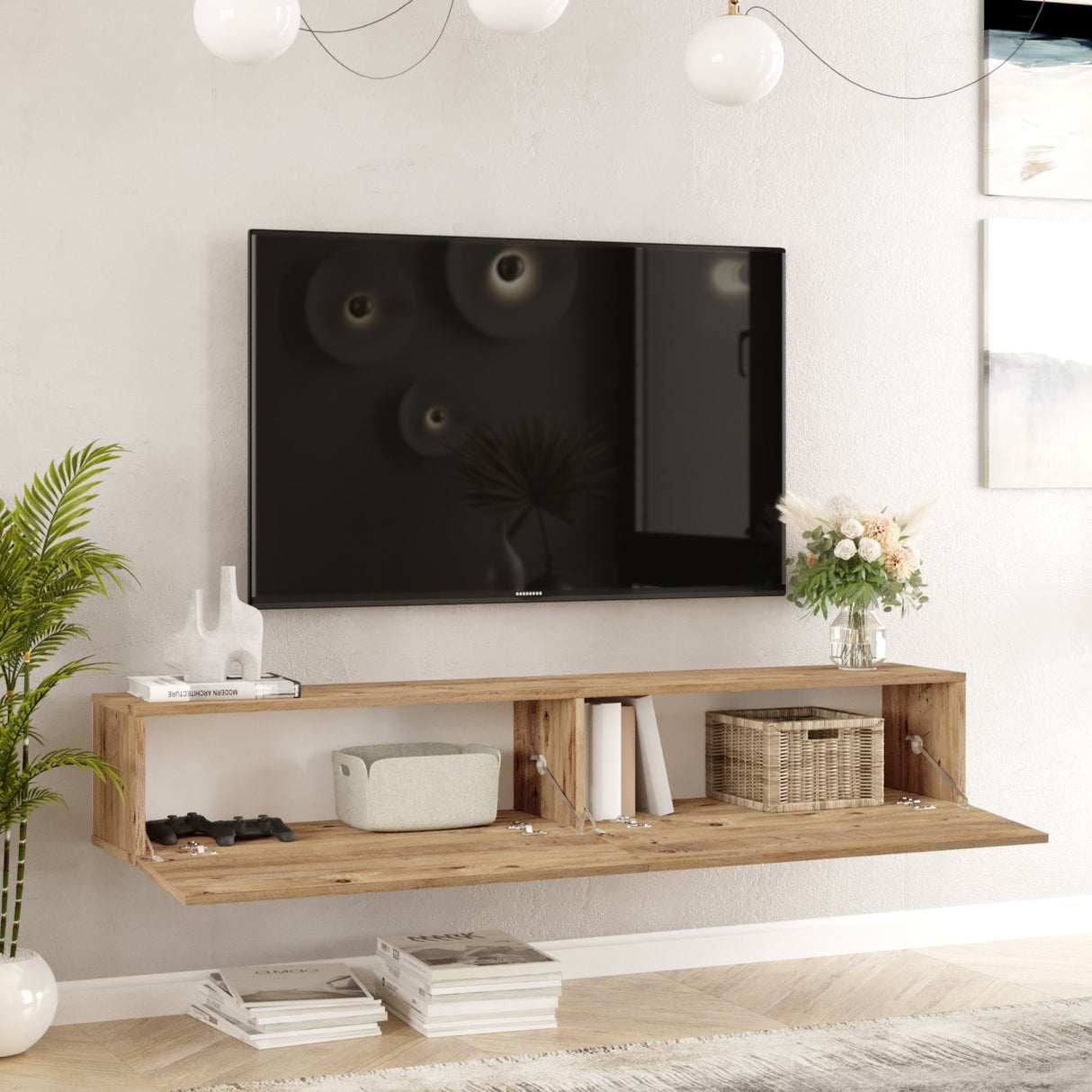 Tv-møbler Torino Atlantic Fyrtræ Melamin 180x29,6x31,6 cm