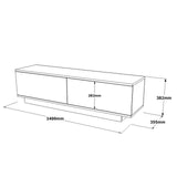 TV Meubels - TV Meubel Merida Zwart Melamine 140x38,2x35,5 cm - Dimehouse