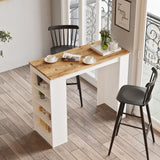Barbord Paphos Atlantic Pine Wood Hvid Melamin 120x101,8x51,6 cm