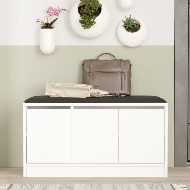 Schoenenkasten - Schoenenkast Aquila Wit Melamine 89,6x45,8x35,5 cm - Dimehouse