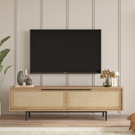 TV Meubels - TV Meubel Japandi Kosmos Walnoot Eik Melamine 160x45,1x35,5 cm - Dimehouse