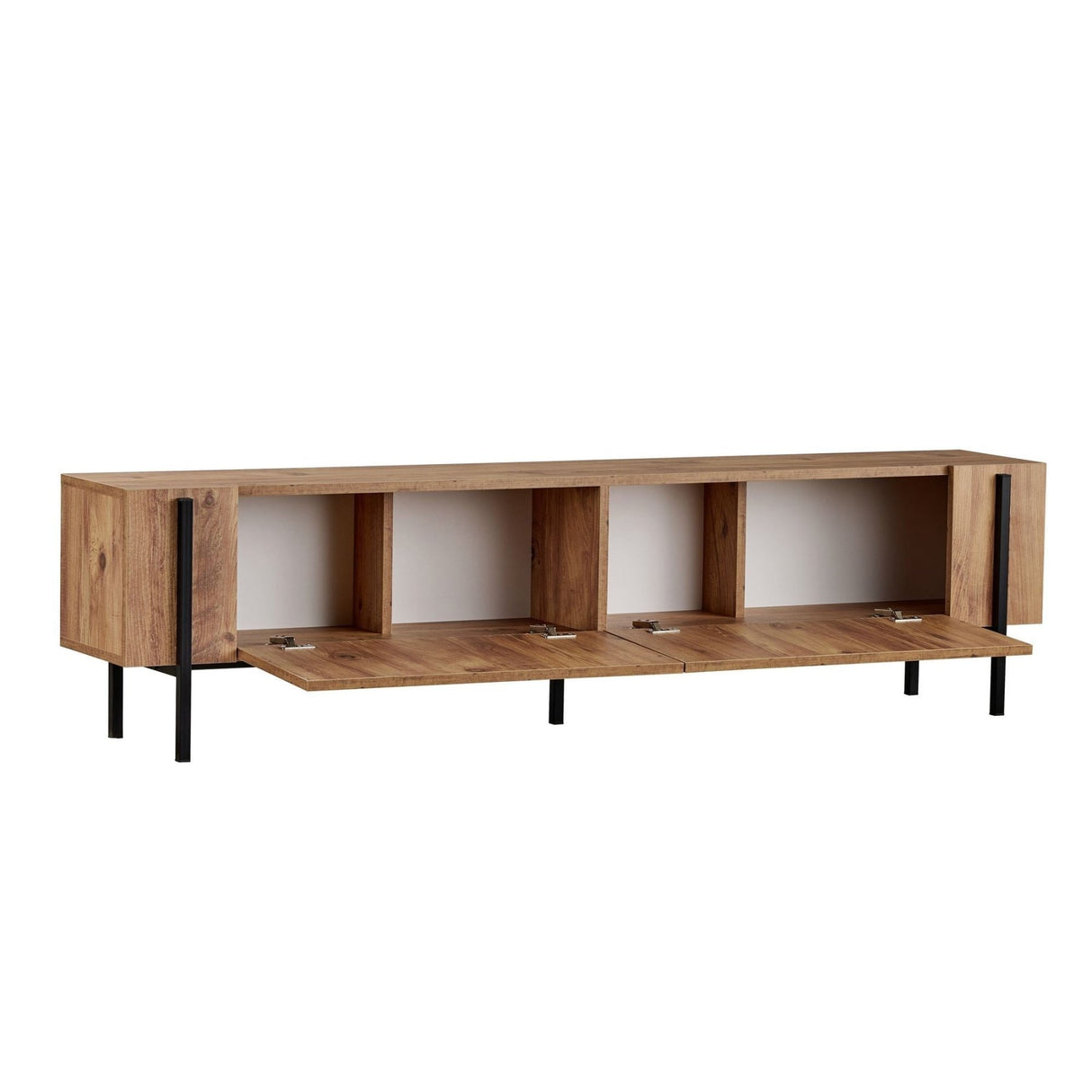 Nexus tv-skab eg look med sort 180 cm Atlantic Pine eg look og sort melaminbelagt trækomposit