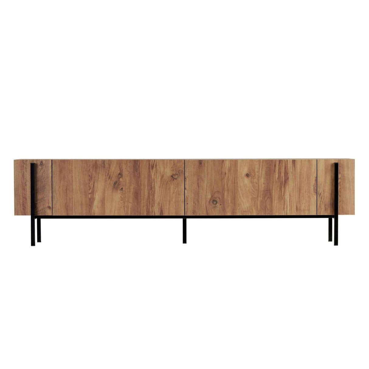 Nexus tv-skab eg look med sort 180 cm Atlantic Pine eg look og sort melaminbelagt trækomposit