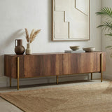 Nexus tv-meubel walnootlook met goud 180 cm Barok walnootlook met goud Gemelamineerd hout