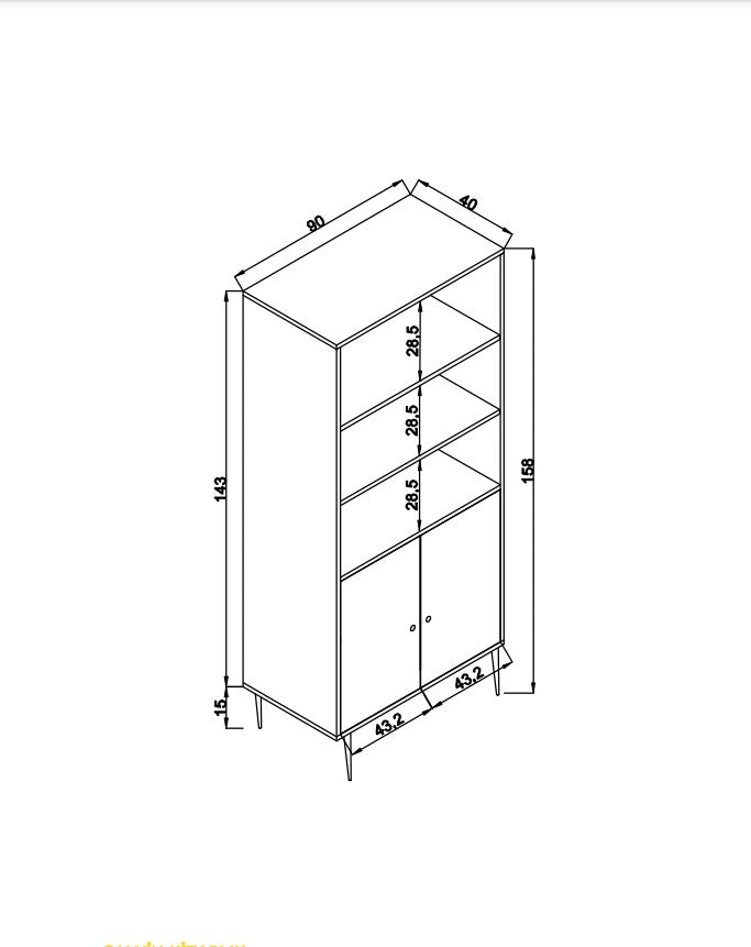 Boekenkasten - Boekenkast Hazeran Eik Beukenhout 40x90x158 cm - Dimehouse