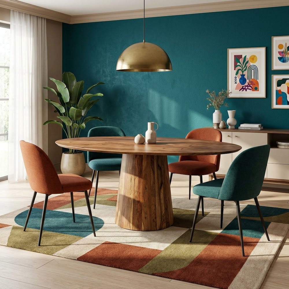 Oval spisebord Amelia Acaciahout o-ben