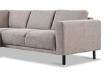 Banken - Moderne 3 - zits Hoekbank Rechts Taupe Stof Aniko met Lounger 240x197x78 cm - Dimehouse