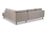 Banken - Moderne 3 - zits Hoekbank Rechts Taupe Stof Aniko met Lounger 240x197x78 cm - Dimehouse