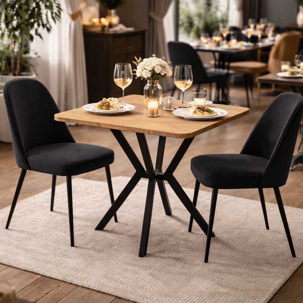 Bistro eettafel Eikenlook melamine -  70x70 cm - Elmo