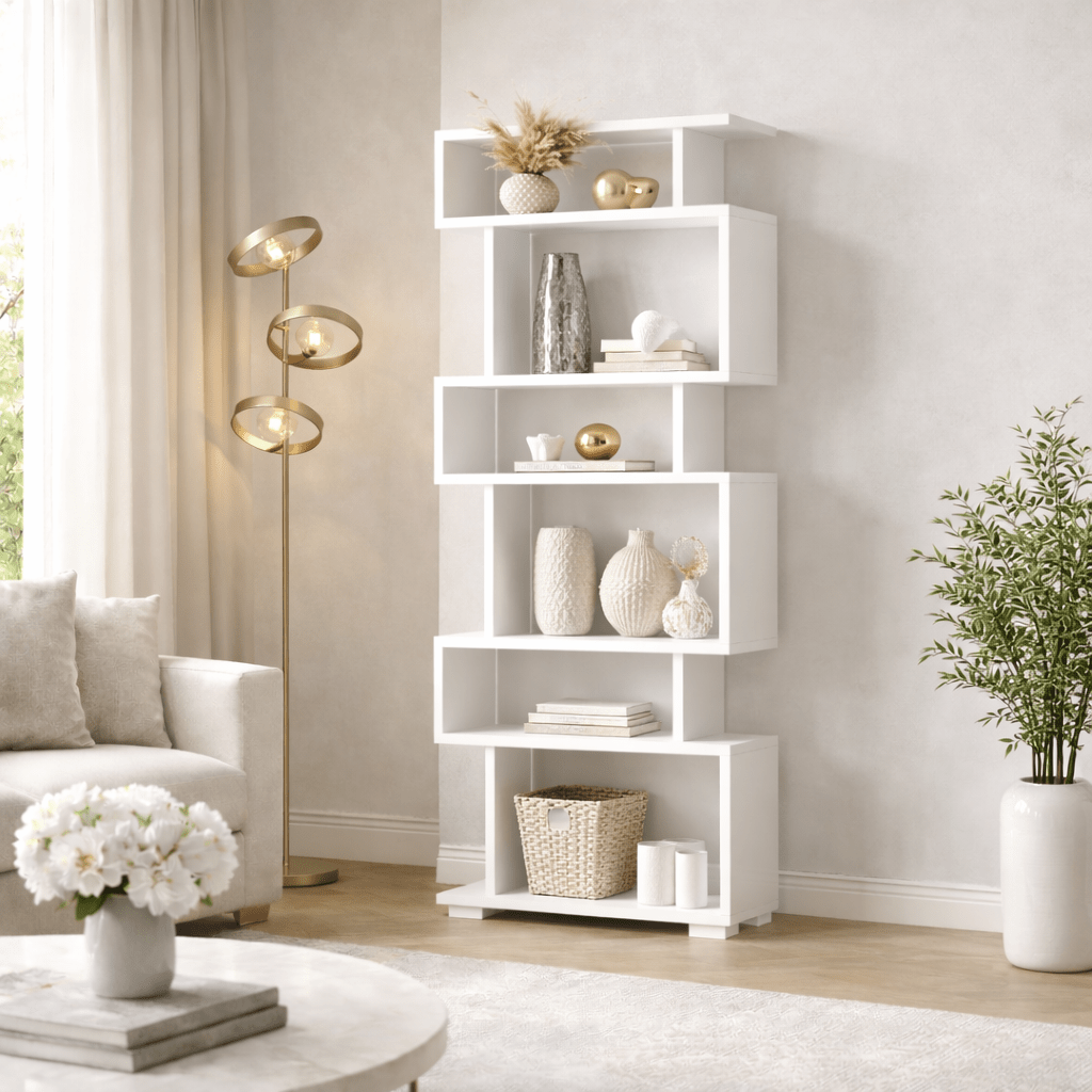 Design reol hvid melamin Blok 60x165x19,5 cm