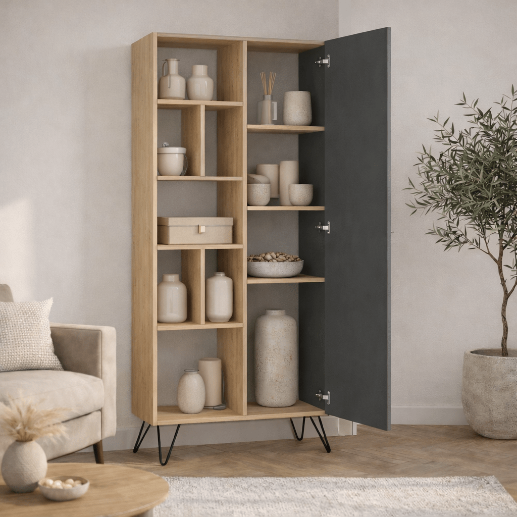 Reol Jedda Eg Antracit Melamin 79x190x32 cm