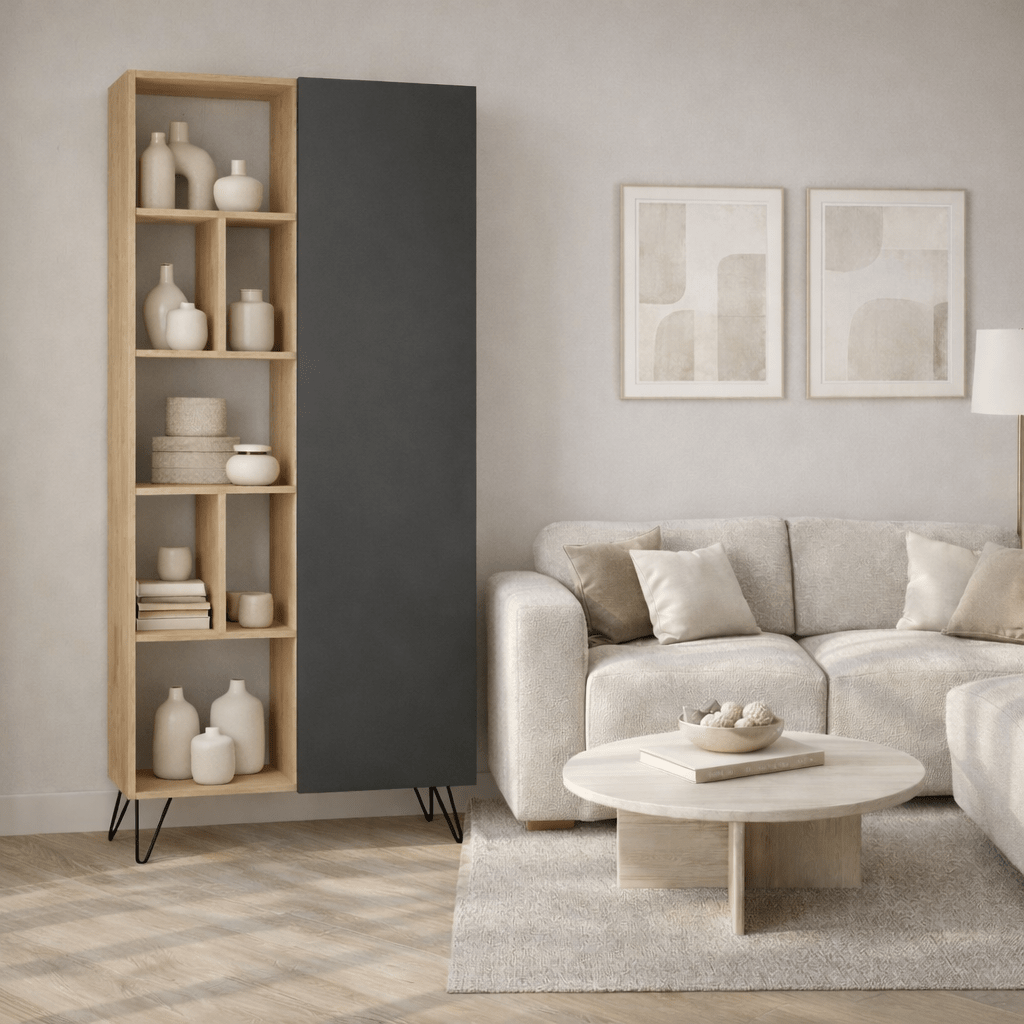 Reol Jedda Eg Antracit Melamin 79x190x32 cm
