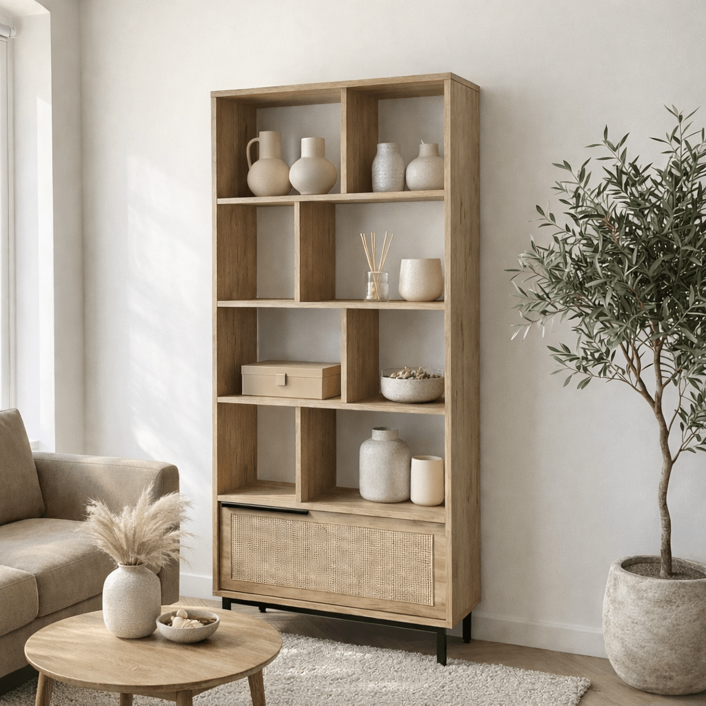 Reol Cosmos Valnød Eg Melamin 83,9x175,6x29,5 cm