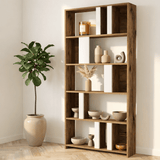 Asymmetrisk reol hvid valnød melamin Lima 90x180x20 cm