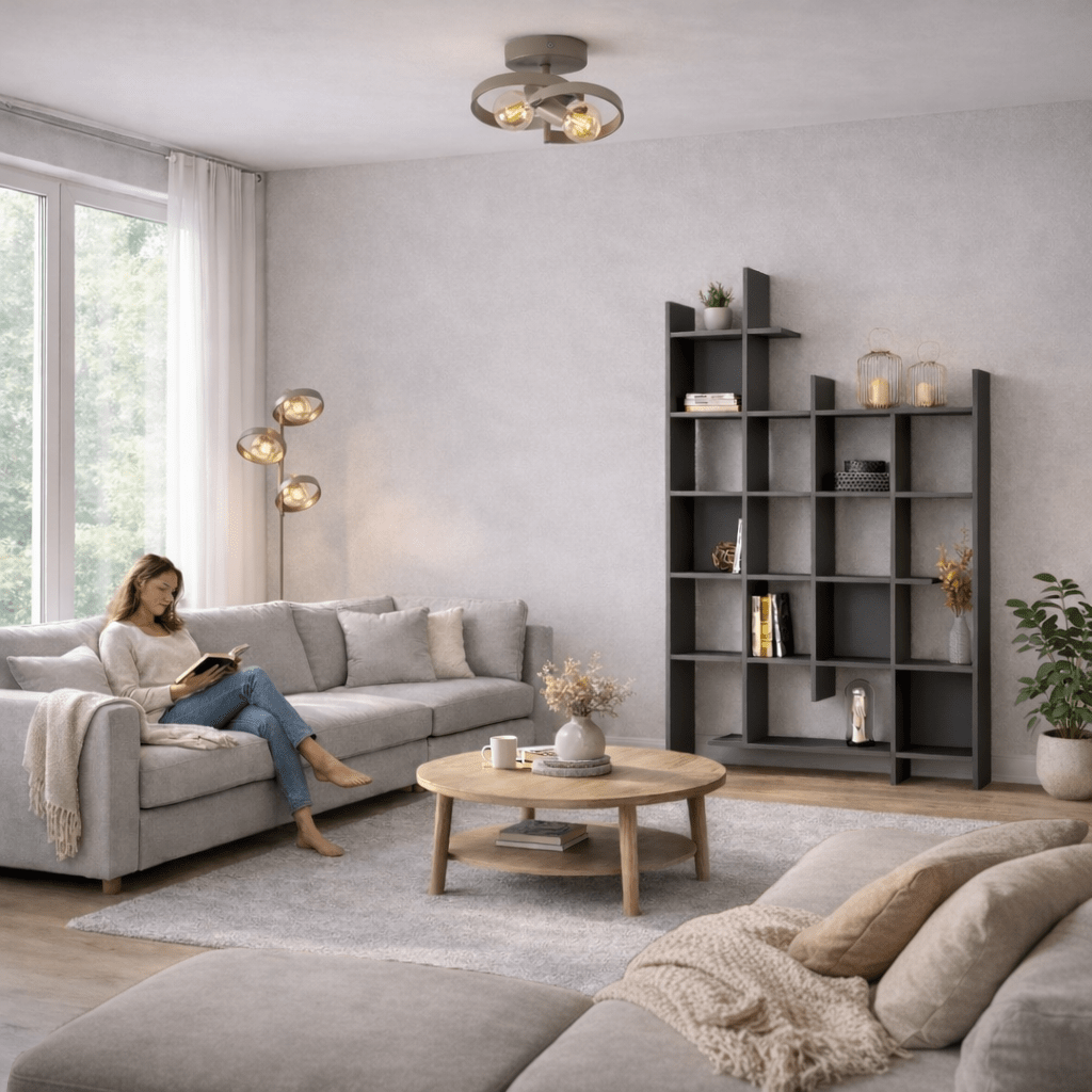 Boekenkasten - Boekenkast antraciet melamine Manco 122x188x25,5 cm - Dimehouse