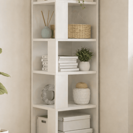 Boekenkasten - Boekenkast Piano Wit Melamine 34x161x34 cm - Dimehouse