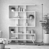 Boekenkasten - Boekenkast Rain Wit Walnoot Melamine 120x162x20 cm - Dimehouse
