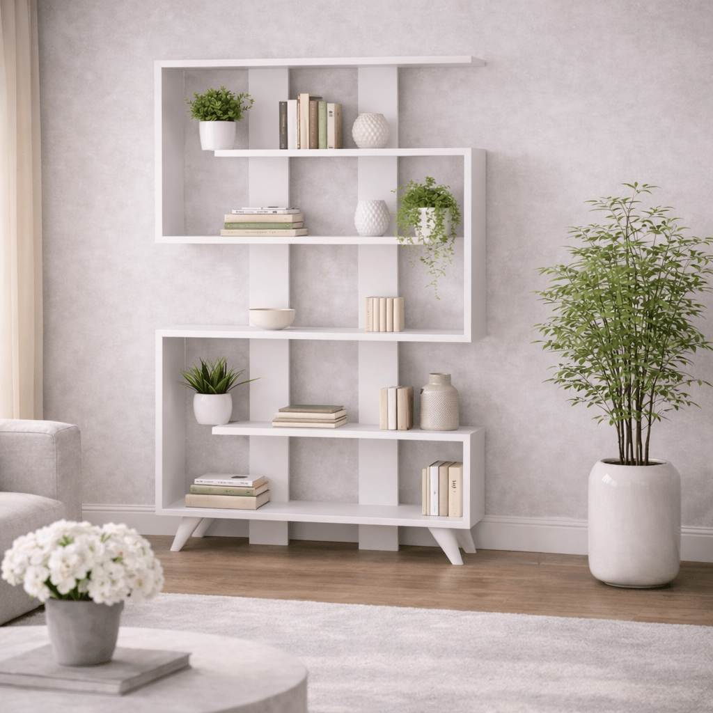 Boekenkasten - Boekenkast Rain Wit Melamine 120x162x20 cm - Dimehouse