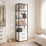 Boekenkasten - Boekenkast Robbins Black Zwart Wit Melamine 39x160x39 cm - Dimehouse