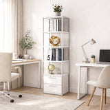 Boekenkasten - Boekenkast Robbins White Wit Melamine 39x160x39 cm - Dimehouse
