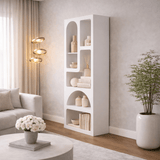 Reol med organiske former hvid melamin Nolen 60x150x32 cm
