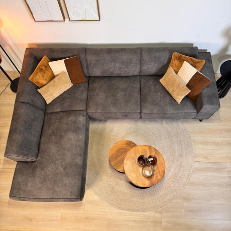 Industrial Corner Sofa Brisbane Anthracite venstre læder