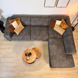 Industriel hjørnesofa Brisbane eco-læder antracit - højre 