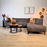 Industriel hjørnesofa Brisbane eco-læder antracit - højre 