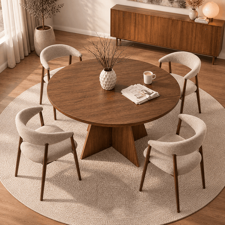 Spisebord rund valnød - 120 cm - Mary