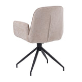 Drejelig spisestuestol Nela Chenille Beige - Med armlæn