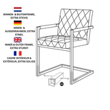 Sæt med 4 Spisestuestole Ruben Industrial Taupe - Kunstlæder - Med Armlæn