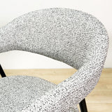 Spisestuestol Sæt af 4 Bouclé Beige Lisa - Sort Ramme 
