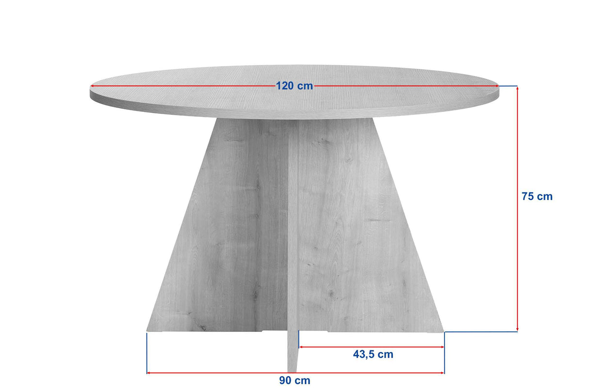 Eettafels - Eetkamertafel rond Grenen melamine - 120 cm - Mary - Dimehouse