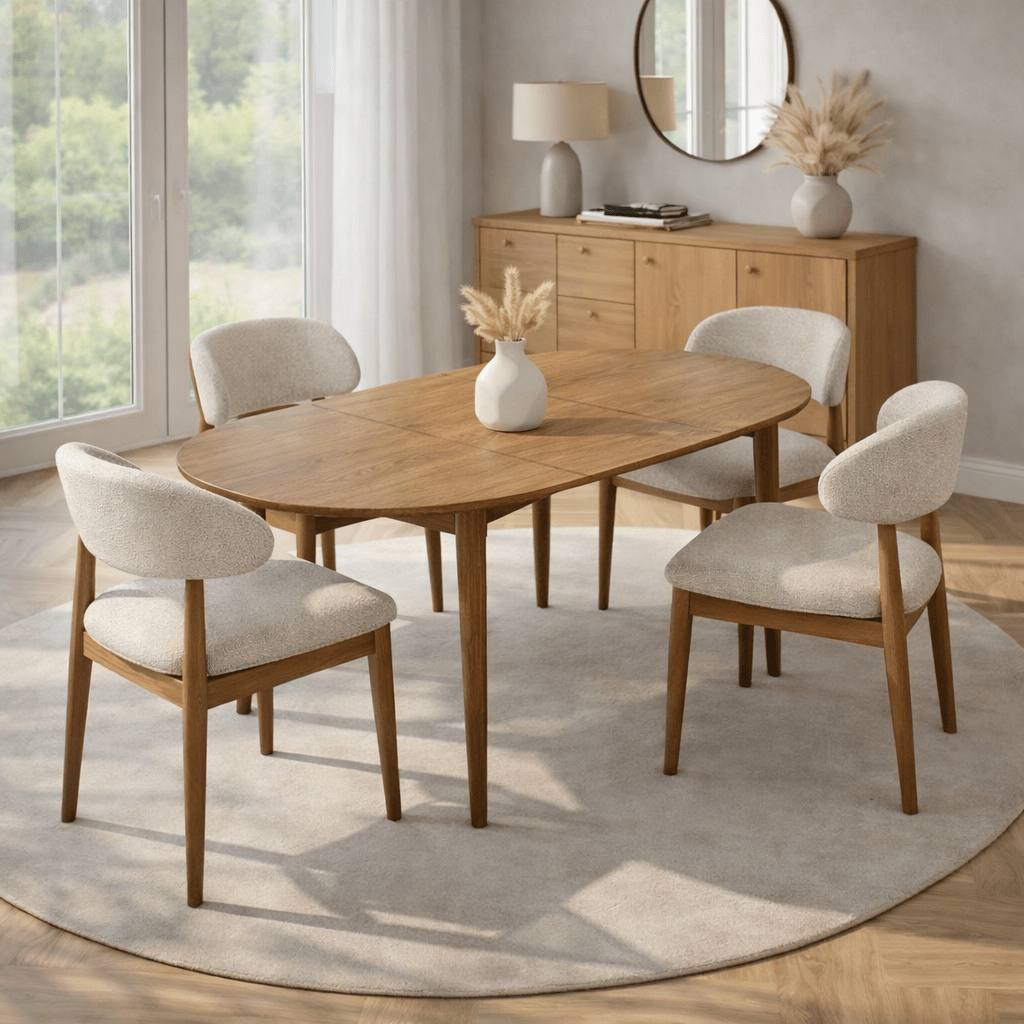 Eettafels - Eettafel Eiken Melamine uitschuifbaar 100 - 130 cm - Vienna - Dimehouse