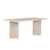 Eettafels - Eettafel travertin melamine rechthoekig 180x89,5x75 cm - Linova - Dimehouse