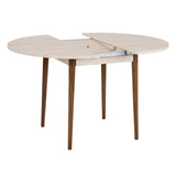 Eettafels - Eettafel travertin en walnoot melamine uitschuifbaar 100 - 130 cm - Vienna - Dimehouse