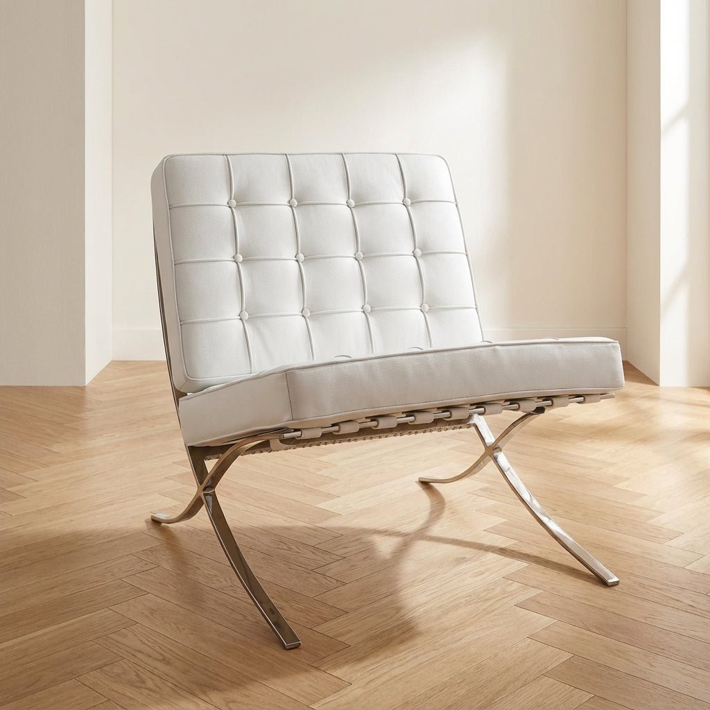 Expo fauteuil med premium leer sfeerfoto i moderne interiør